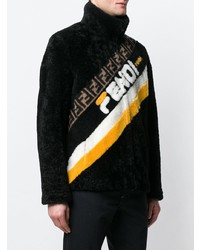 Fendi Logo Colour Block Zipped Sweatshirt