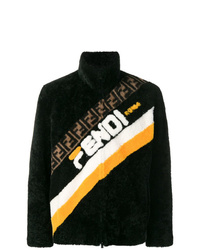 Fendi Logo Colour Block Zipped Sweatshirt