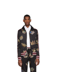 Dolce and Gabbana Multicolor Crown Zip Up Track Jacket