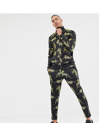 ASOS DESIGN Tall Track Jacketskinny Joggers In Retro Track Fabric With Tiger Print