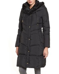 Cole Haan 34 Down Coat With Faux Fur Hood