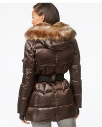 S13/Nyc Alps Faux Fur Hood Belted Down Puffer Coat