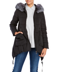 Annabelle Juno Real Fur Trim Hooded Down Puffer Coat