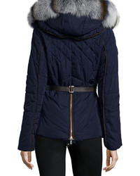 GORSKI Apres Ski Fur Hood Belted Puffer Jacket