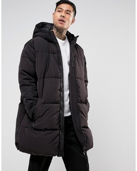 ASOS DESIGN Asos Oversized Puffer Jacket With Hood In Black