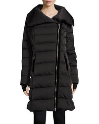 Vera Wang Asymmetrical Zip Puffer Down Coat