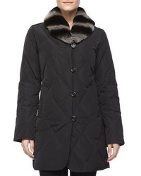 Belle Fare Puffer Coat With Removable Fur Collar