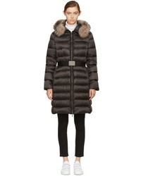 Moncler Black Down And Fur Tinuviel Coat