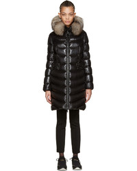 Moncler Black Down Fur Aphia Coat