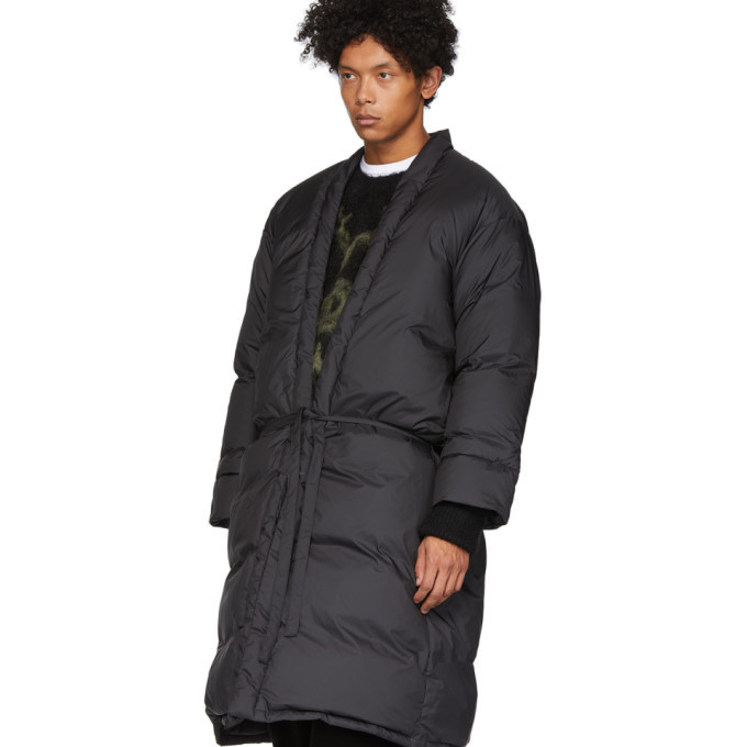 SASQUATCHfabrix. Black Down Haori Coat, $529 | SSENSE