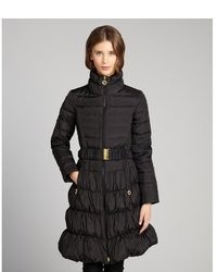 Betsey Johnson Black Quilted Down Filled Three Quarter Puffer Coat