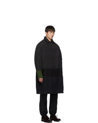 Undercover Black Wool Multi Fabric Coat