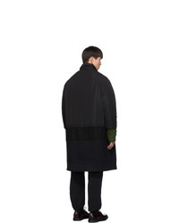 Undercover Black Wool Multi Fabric Coat