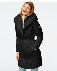 Vince Camuto Cable Knit Trim Down Puffer Coat