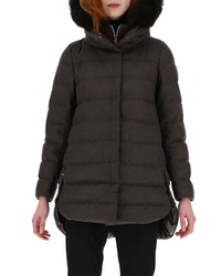 Herno Cashmere Blend Down Puffer Coat With Removable Genuine Fox
