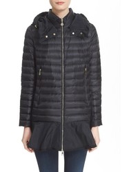 Moncler Daurade Water Resistant Peplum Hem Hooded Down Puffer Jacket