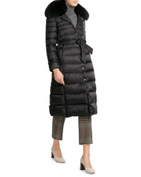 RED Valentino Down Coat With Fur Trimmed Collar