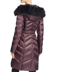 T Tahari Emma Faux Fur Trim Puffer Coat