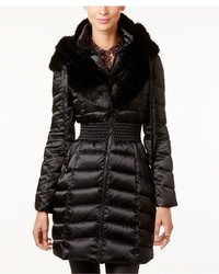 Laundry by Shelli Segal Faux Fur Collar Quilted Puffer Coat