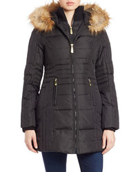 Vince Camuto Faux Fur Hooded Puffer Coat