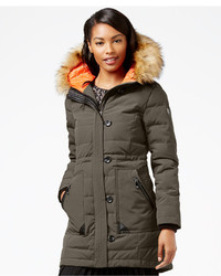 Vince Camuto Faux Fur Trim Hooded Down Puffer Coat