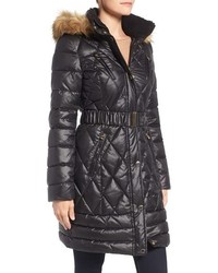Laundry by Design Faux Fur Trim Quilted Puffer Coat