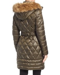 Laundry by Design Faux Fur Trim Quilted Puffer Coat