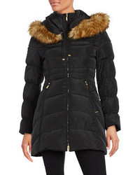 Laundry by Shelli Segal Faux Fur Trimmed Down Puffer Coat