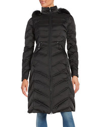 Laundry by Shelli Segal Faux Fur Trimmed Puffer Down Coat