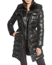 French Connection Faux Puffer Jacket With Inset Bib