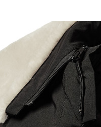 Canada Goose Foxe Shearling And Leather Trimmed Shell Down Bomber Jacket