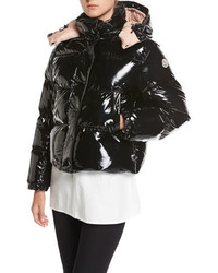 Moncler Gaura Shiny Puffer Quilted Coat Black