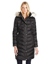 Halifax Traders Puffer Coat With Faux Fur Hood