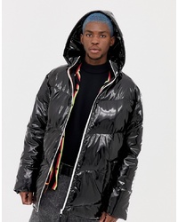 Collusion High Shine Hooded Puffer Jacket