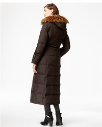 Calvin Klein Hooded Faux Fur Trim Down Puffer Maxi Coat