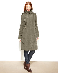 Calvin Klein Hooded Long Quilted Down Puffer Coat