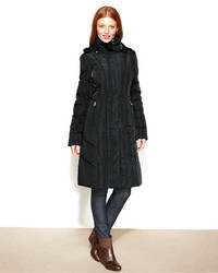 Calvin Klein Hooded Long Quilted Down Puffer Coat