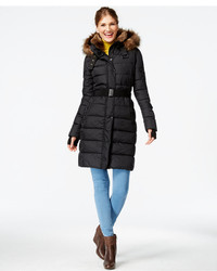 S13/Nyc Lexington Faux Fur Trim Belted Puffer Coat