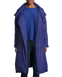 Eileen Fisher Long Stand Collar Puffer Coat