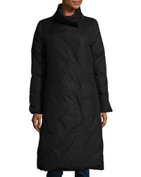 Eileen Fisher Long Stand Collar Puffer Coat Petite