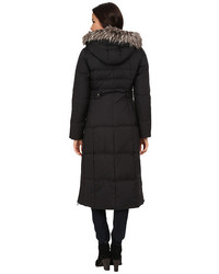 Larry Levine Maxi Down With Racoon Faux Fur Hood
