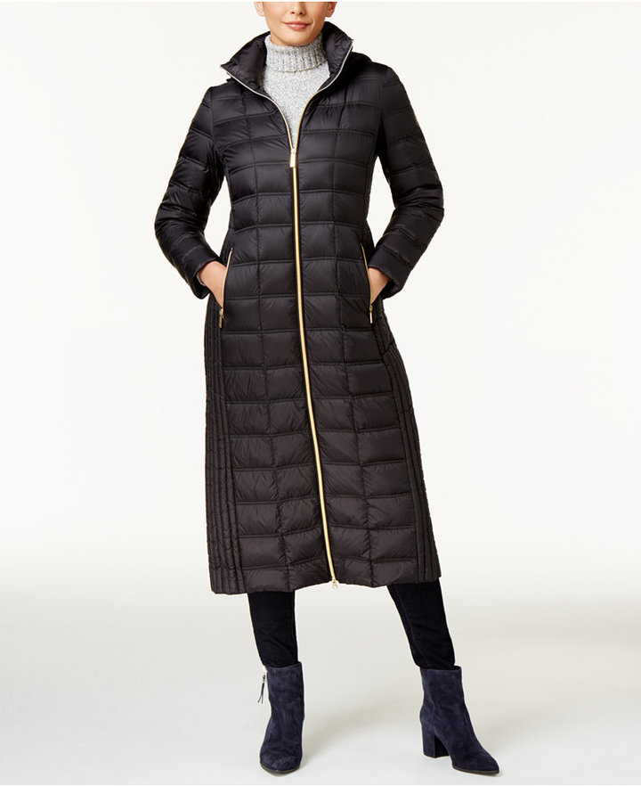 MICHAEL Michael Kors Michl Michl Kors Packable Down Maxi Puffer Coat, $400  | Macy's | Lookastic