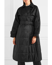 Prada Oversized Double Breasted Quilted Shell Coat Black