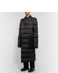 Rick Owens Oversized Suede Trimmed Quilted Shell Down Coat