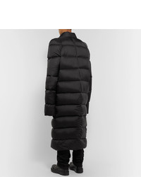 Rick Owens Oversized Suede Trimmed Quilted Shell Down Coat