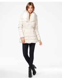 Laundry by Shelli Segal Pillow Collar Smocked Down Puffer Coat