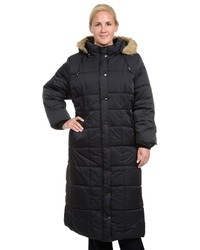 Plus Size Excelled Hooded Long Puffer Coat