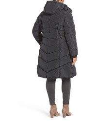 Jessica Simpson Plus Size Hooded Vest Inset Puffer Coat