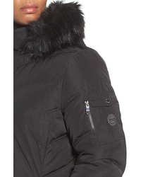Calvin Klein Plus Size Water Resistant Puffer Coat With Faux Fur Trim