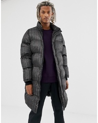 Pull&Bear Puffer Jacket In Black Check